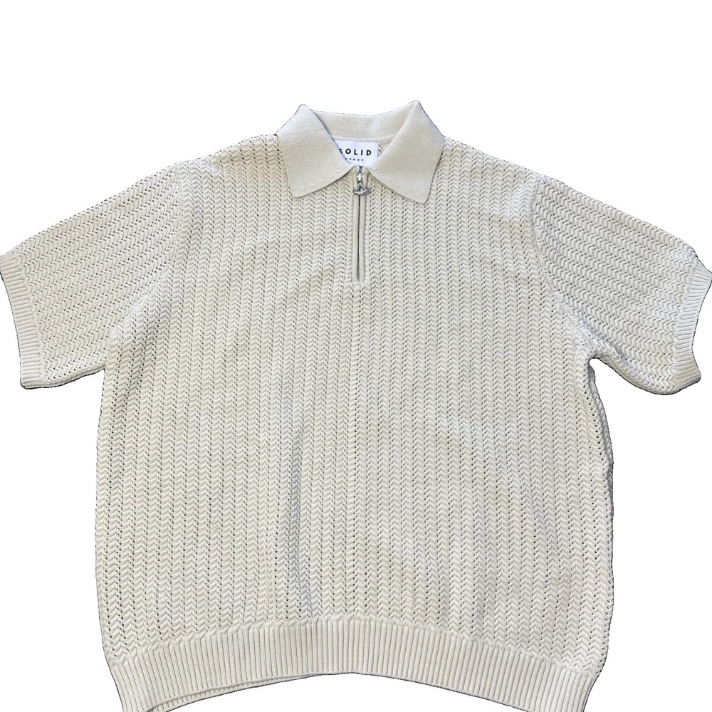 Solid Homme Knit Polo Shirt Mens Size 50